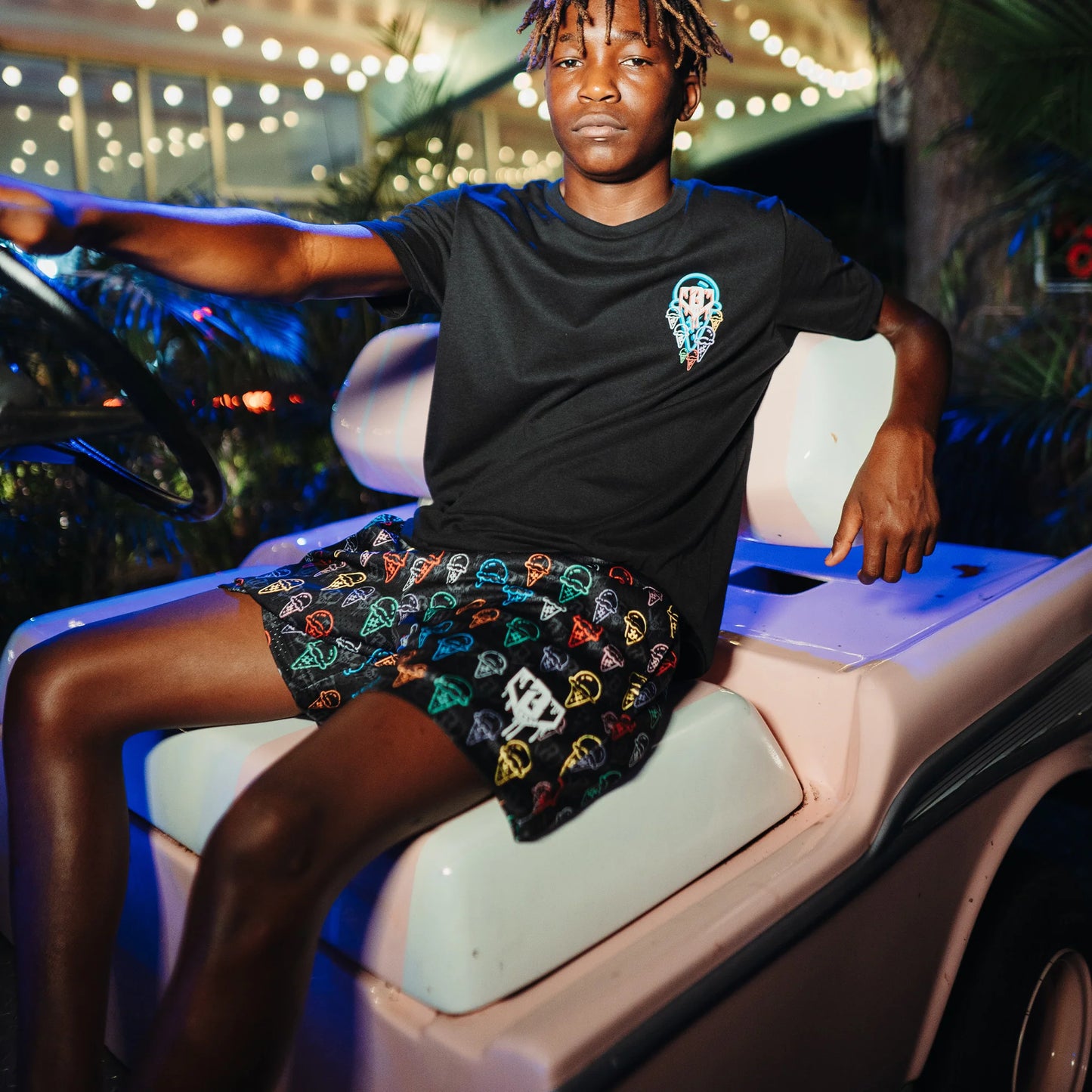 BL101 Ice Cream Youth Mesh Shorts FRONT