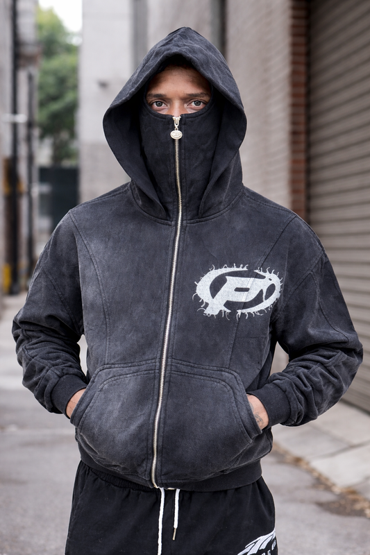 Prestige Ski Mask Hoodie front view black streetwear hoodie Epic Outfitters