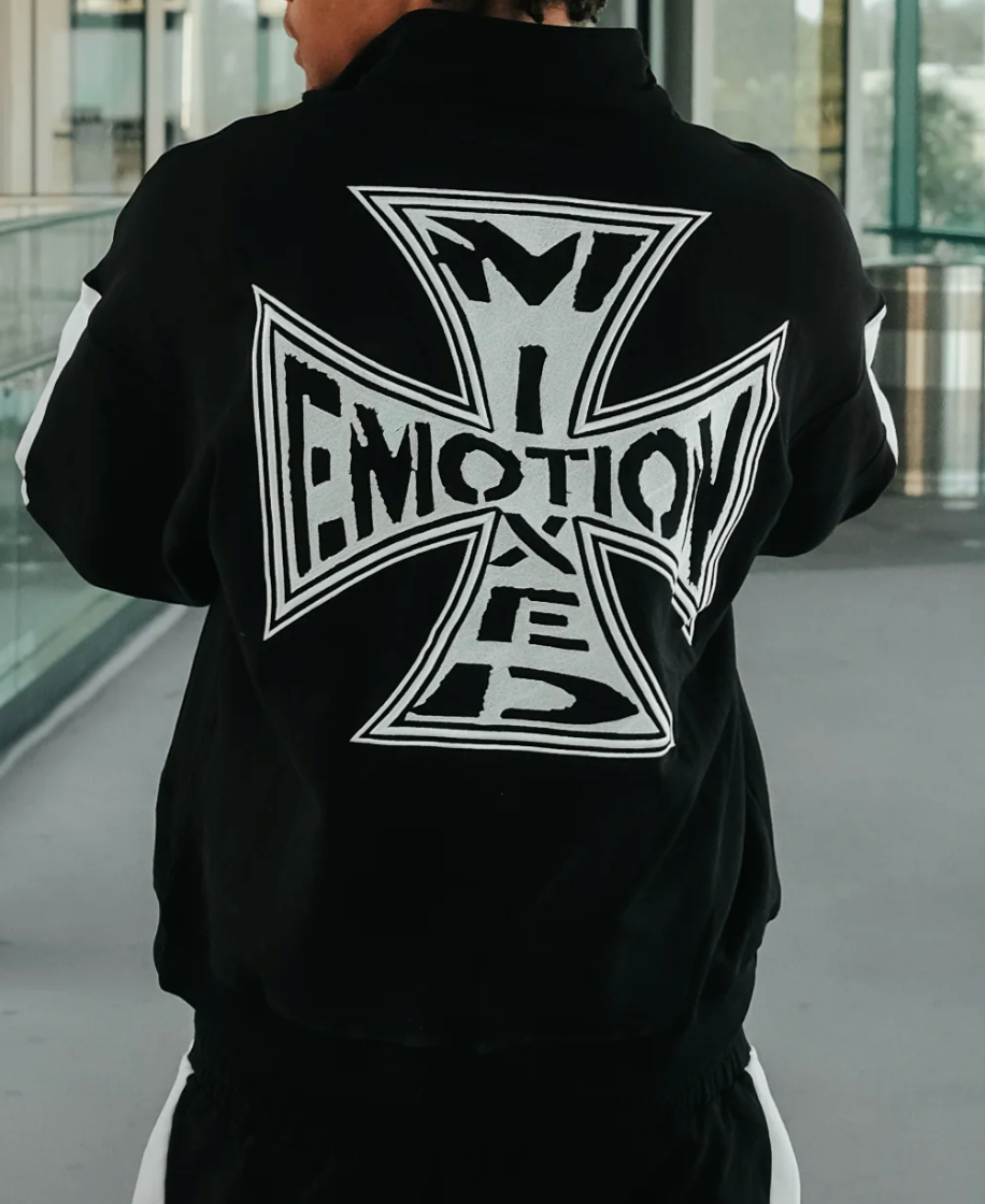 Mixed Emotion Black “Quarter” zip Jacket
