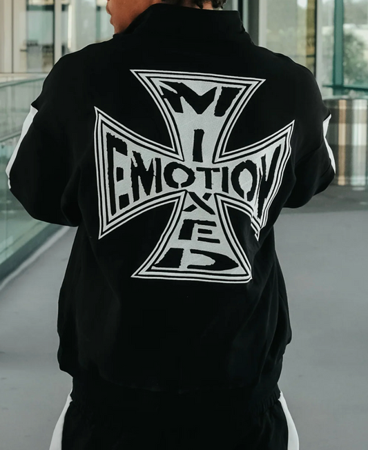 Mixed Emotion Black “Quarter” zip Jacket