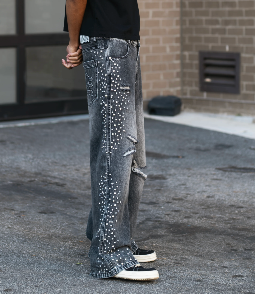 Mixed Emotion Grey “Stone” Baggy Jeans