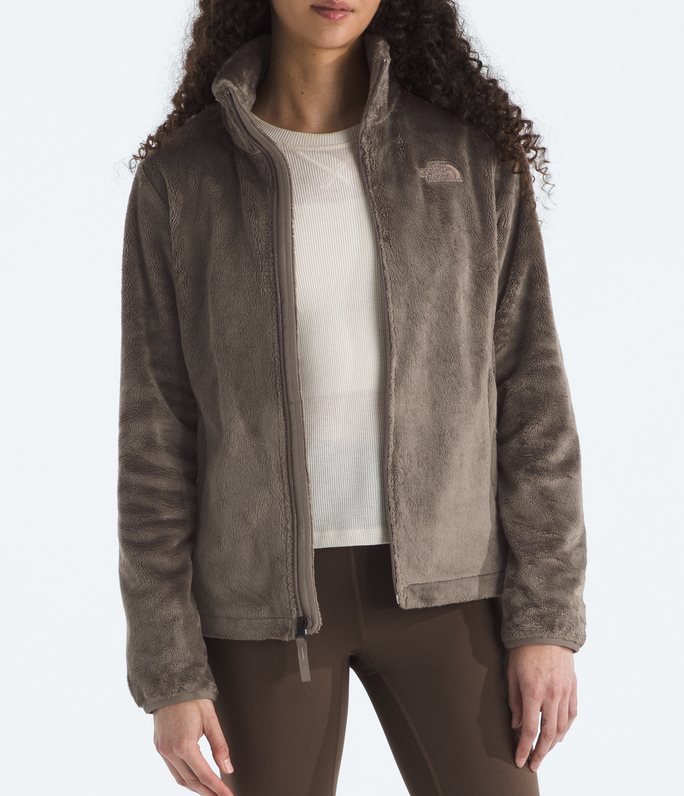Person wearing a brown jacket on a white background