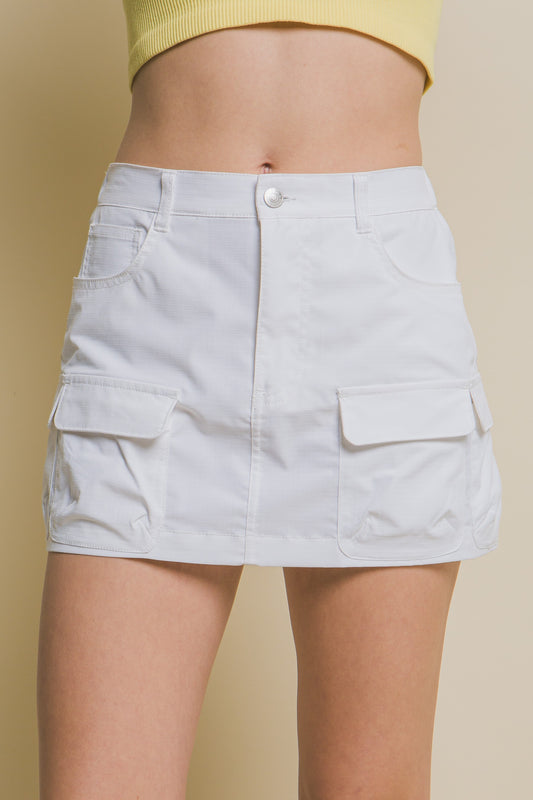 Nylon Cargo Skirt