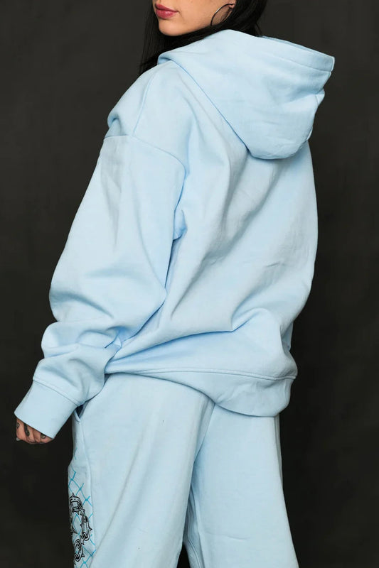 Broken Promises Pain and Pleasure Rhinestoned Hoodie