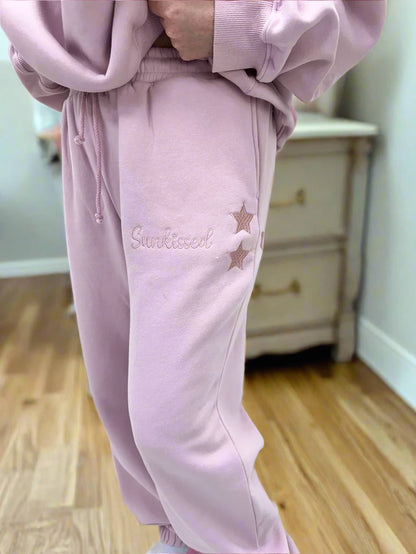 Sunkissed Coconut Script Joggers side view