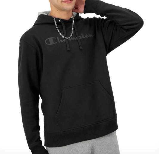 Men's Tonal Script Hoodie front view