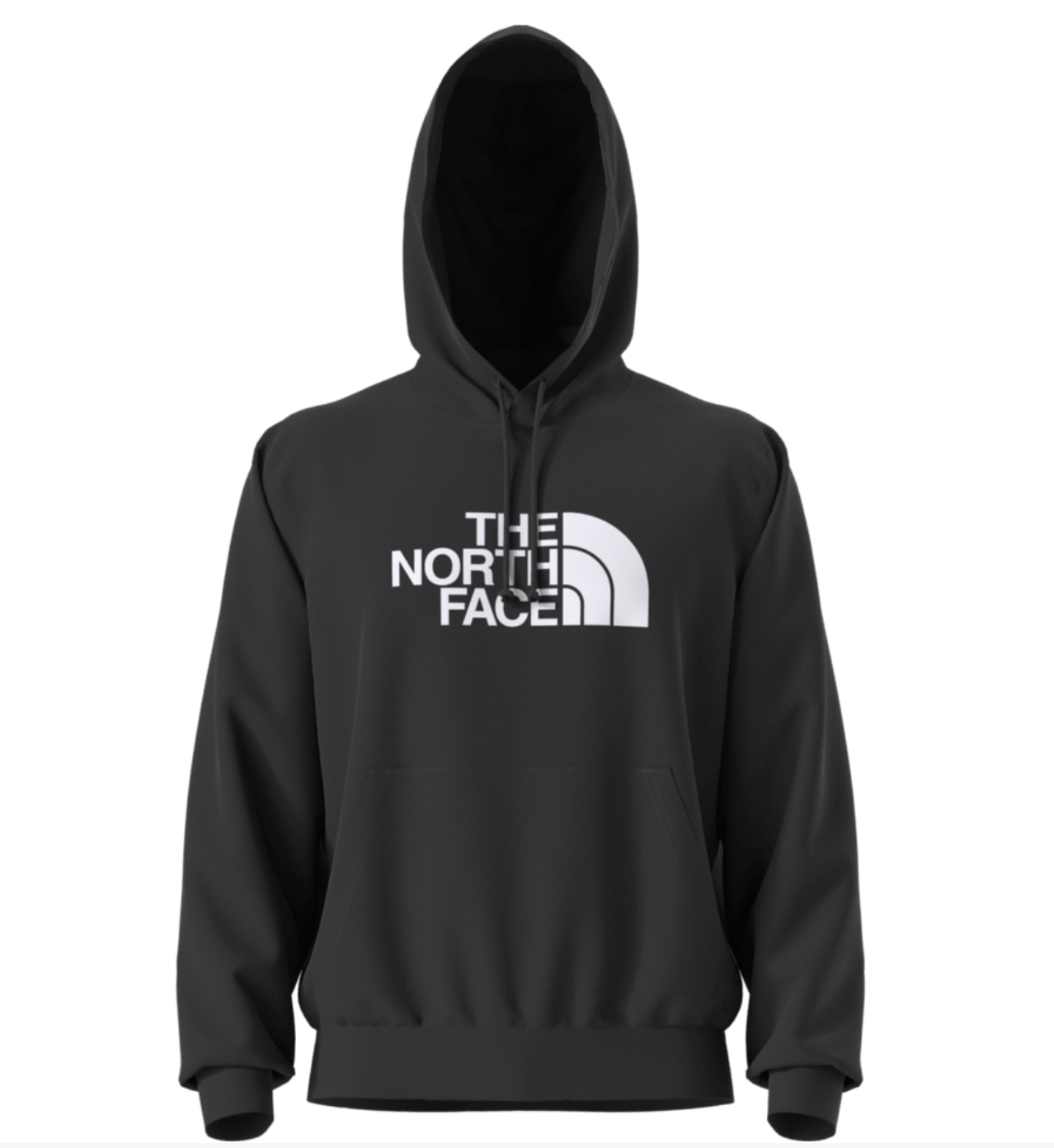 Black hoodie with The North Face logo on a white background