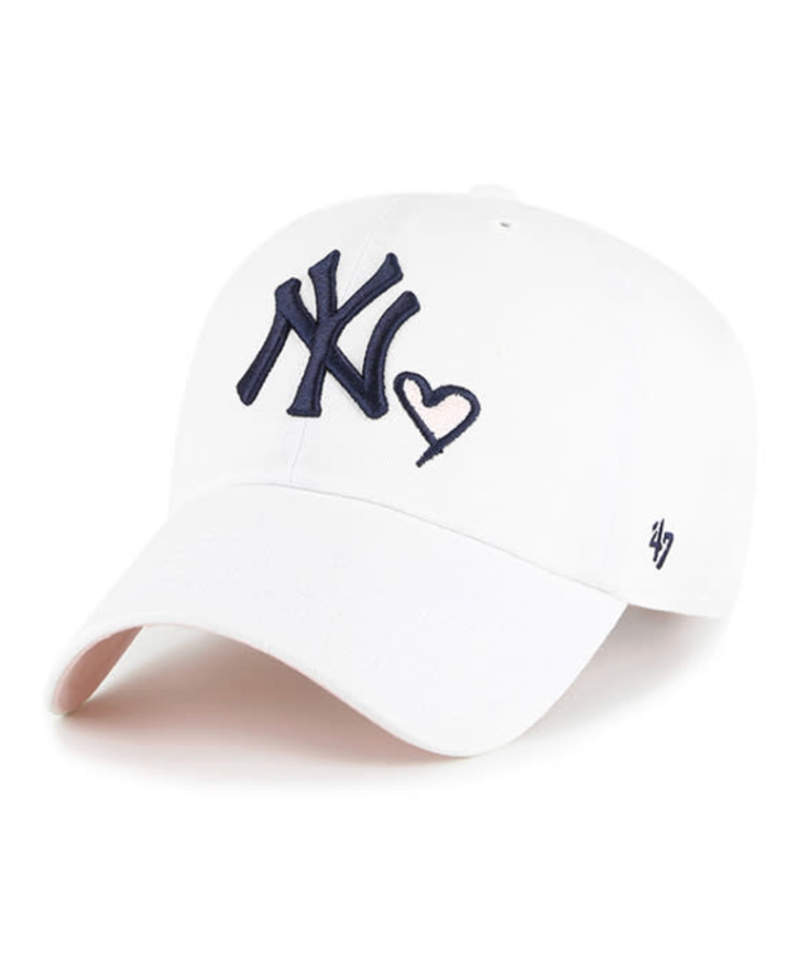 47 Brand New York Yankees White Icon ’47 Clean Up Hat FRONT VIEW