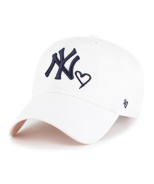 47 Brand New York Yankees White Icon ’47 Clean Up Hat FRONT VIEW