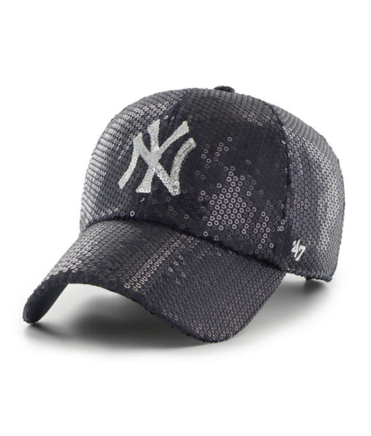 47 Brand New York Yankees Navy Dazzle Logo Clean Up Hat front view