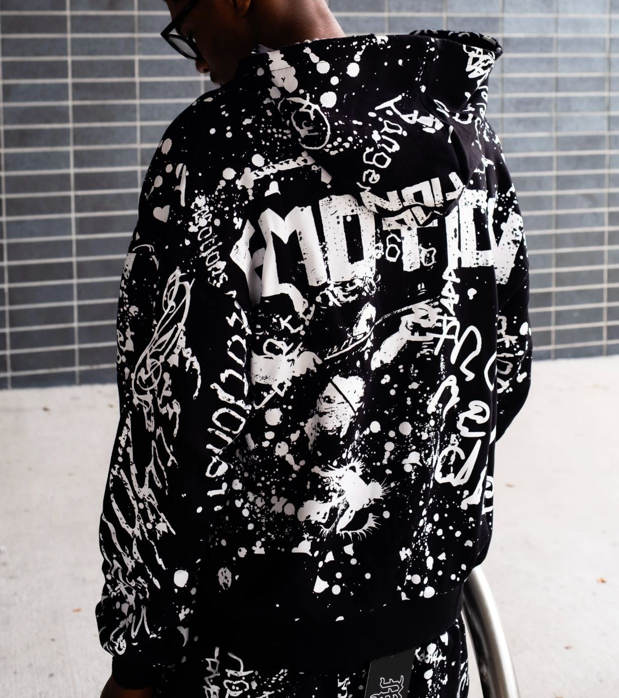 Mixed Emotion Black “Graffiti” Zip Hoodie | Graphic Streetwear Hoodie
