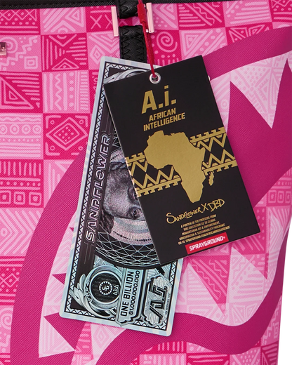 Sprayground A.I. African Intelligence The Sunset Reset Tote – Sandflower Collab tags