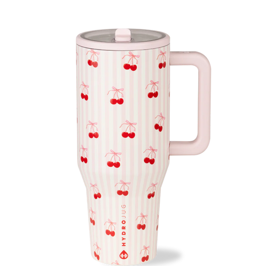 Hydrojug Traveler 32 Oz Sweet Cherry print front view
