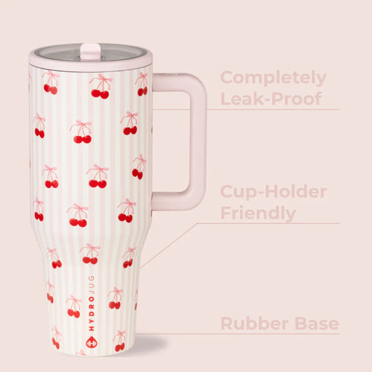 Hydrojug Traveler 32 Oz Sweet Cherry front view description