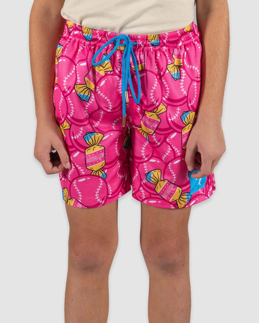 Baseballism Bubbles and Doubles Diamond Air Mesh Shorts front view