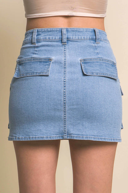 Cargo Denim Skirt