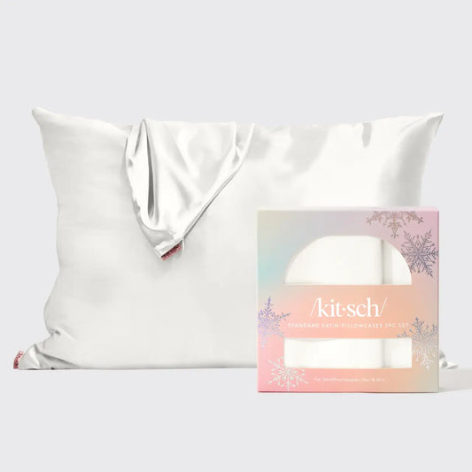 Kitsch Limited Edition Ivory Satin Pillowcases 2pc Set