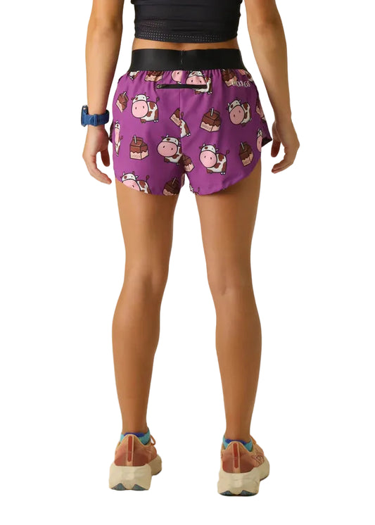 CHICKNLEGS Choccy Cows 1.5” Split Shorts BACK