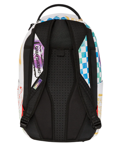 Backpack with colorful design on a white background