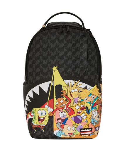 Backpack with cartoon character design on a white background