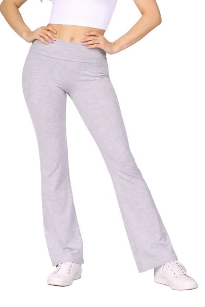 Foldover Waist Flare Yoga Pants front view