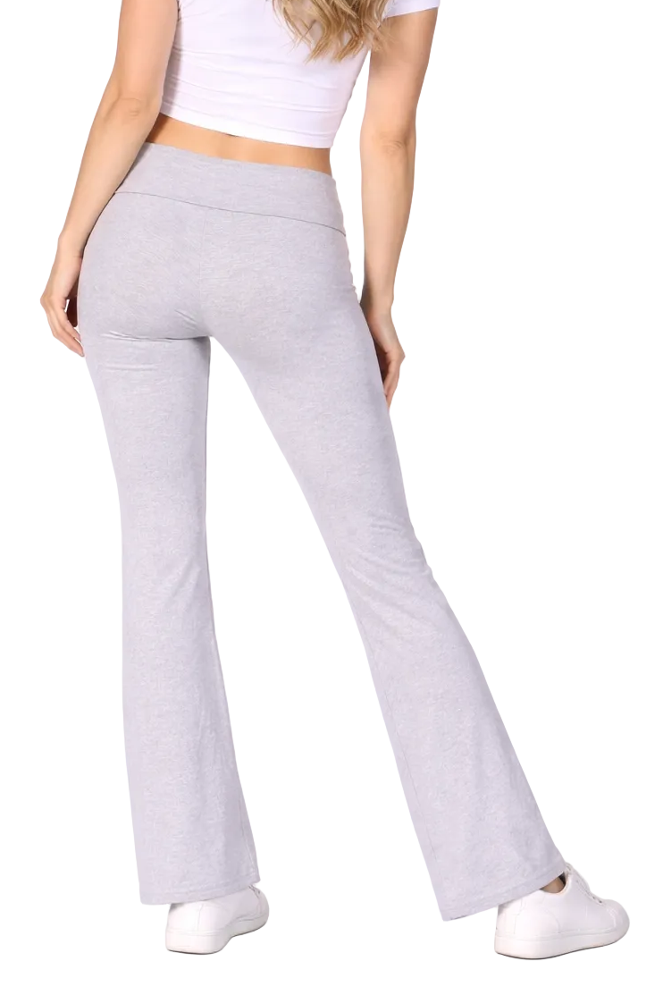 Foldover Waist Flare Yoga Pants back view
