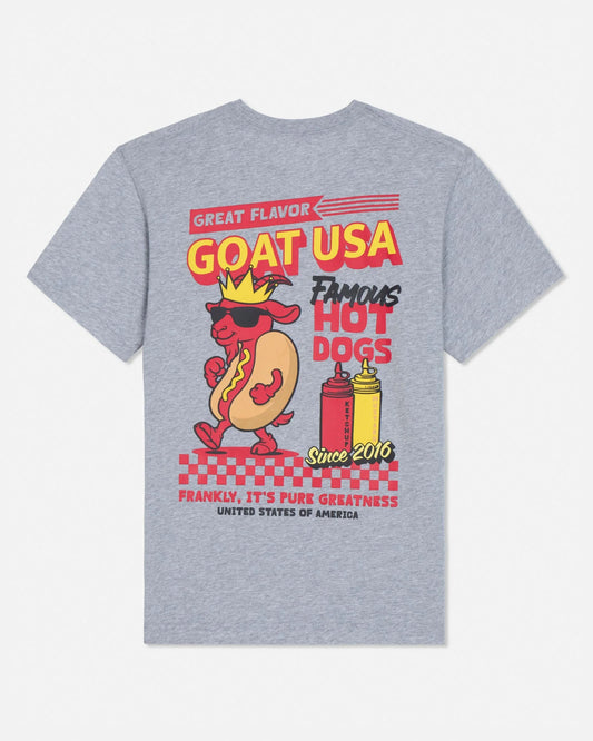 GOAT USA Famous Hot Dogs Graphic T-Shirt BACK VIEW