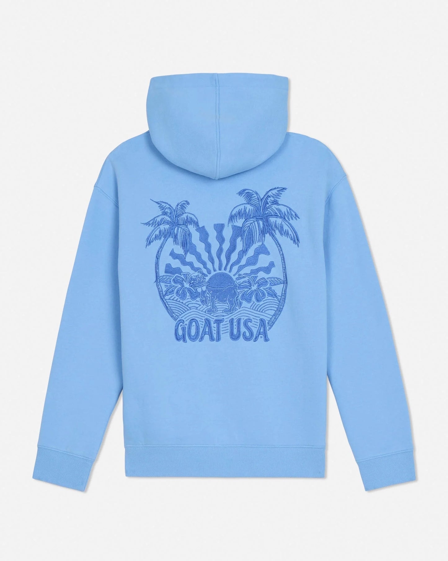 GOAT USA Palm Tree Hooded Sweatshirt back view