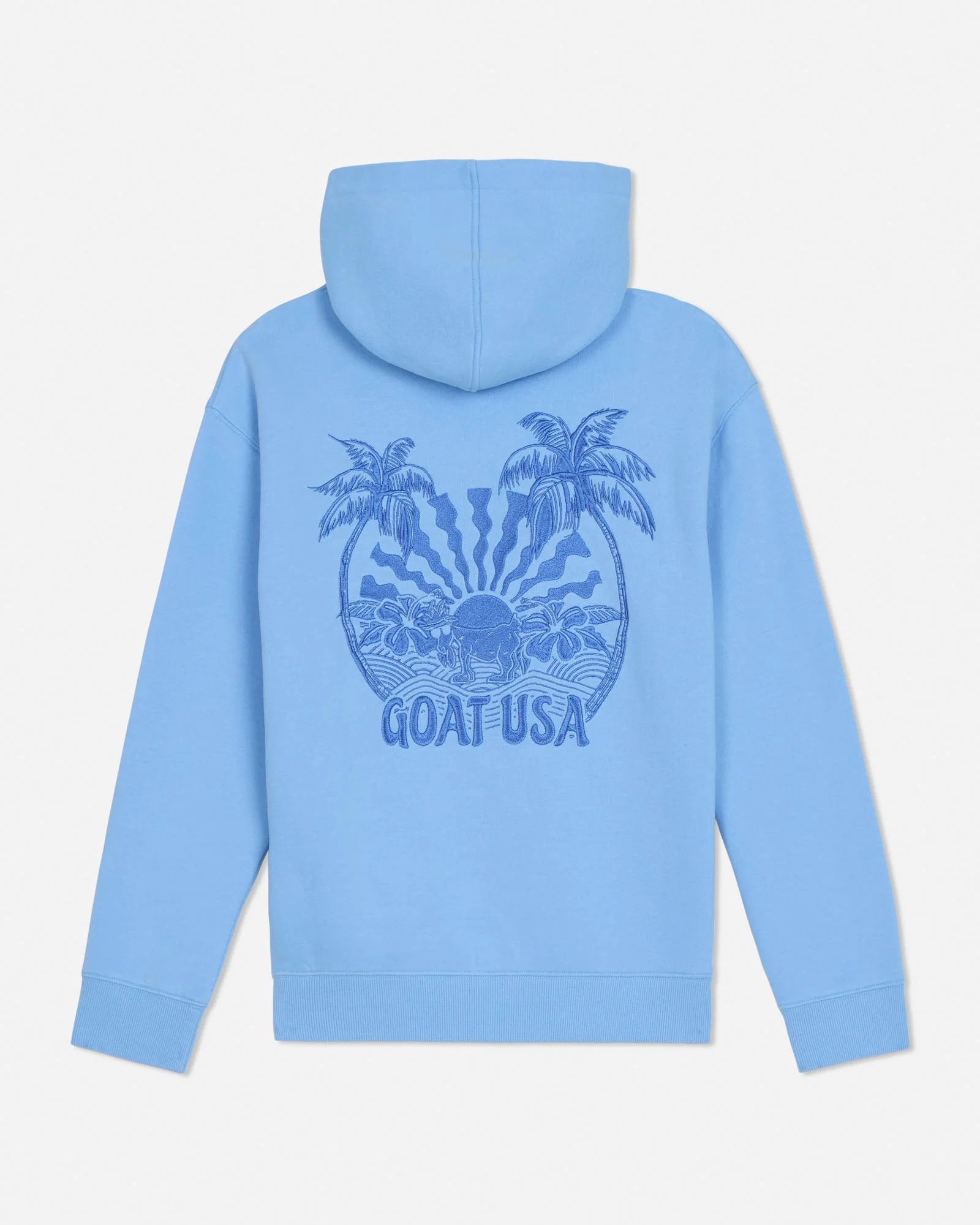 GOAT USA Palm Tree Hooded Sweatshirt back view