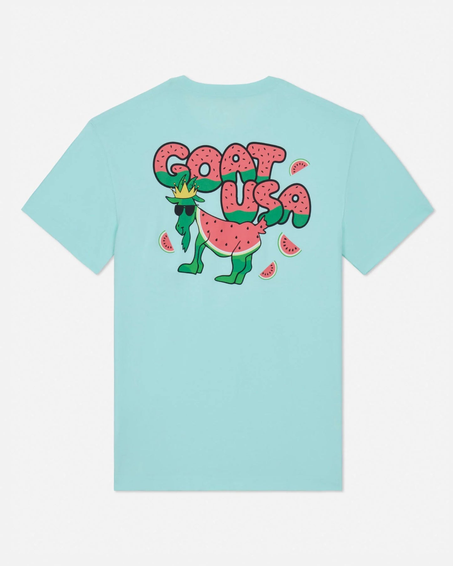 GOAT USA Watermelon Graphic T-Shirt – Soft Cotton Tee BACK VIEW