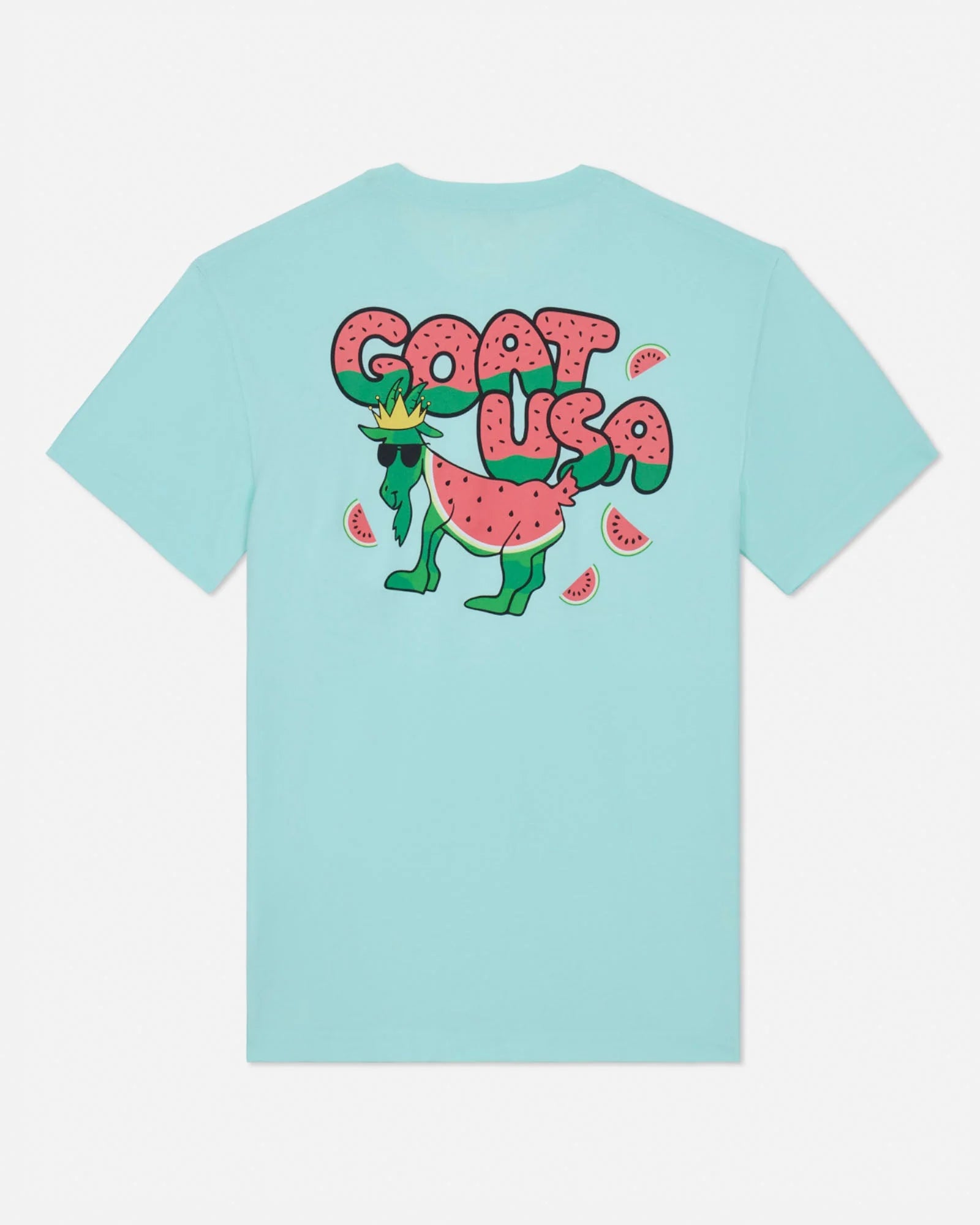 GOAT USA Watermelon Graphic T-Shirt – Soft Cotton Tee BACK VIEW