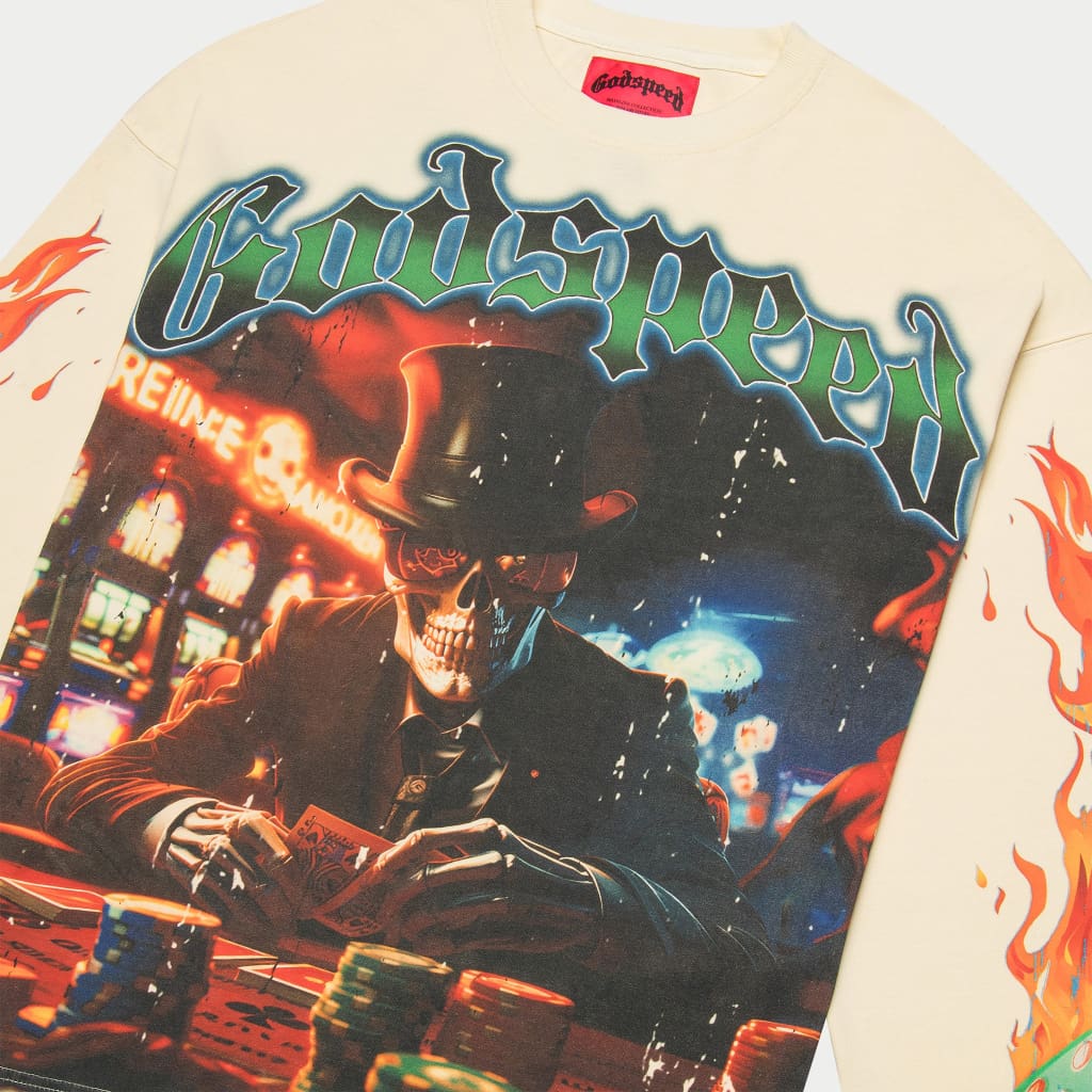 Godspeed Life's A Gamble Tee close up view