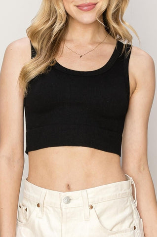 Cropped Ribbed Seamless Tank