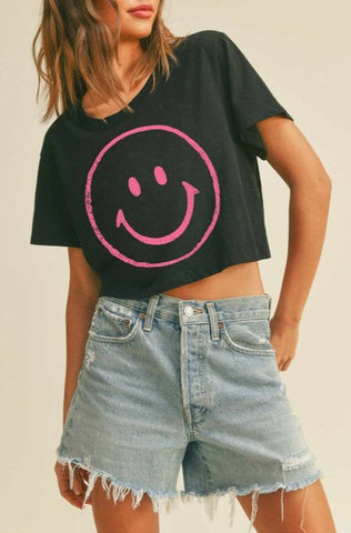 Happy Face Crop Tee