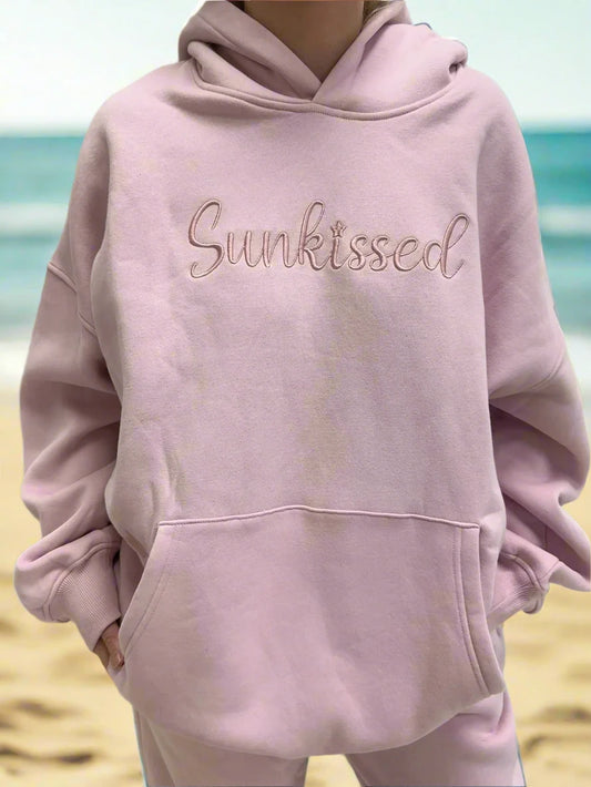 Sunkissed Coconut Script Hoodie front view