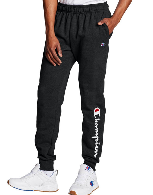 Men's Script Logo Powerblend Fleece Joggers front view