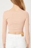 Ribbed Crop Long Sleeve Tee