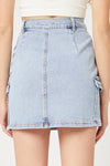 Button Front Denim Skirt