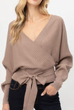 Tie Front Wrap Sweater