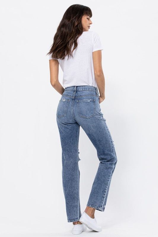 High Rise Straight Jeans