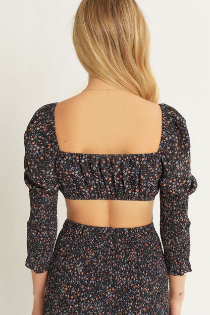 Smocked Tie Front Top