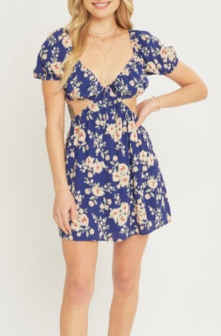 Cutout Floral Dress