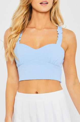 Ruffle Shoulder Crop Top