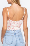 Ruched Floral Crop Top