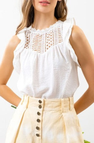 Solid Lace Tank Top