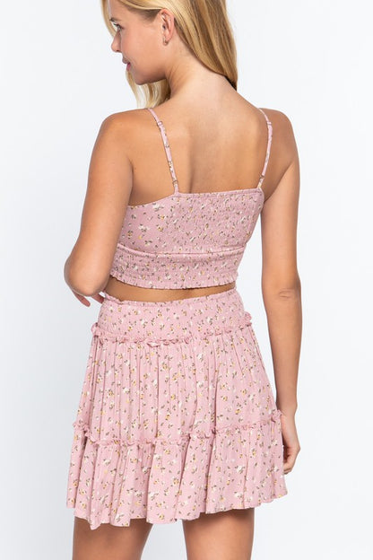 Floral Smocked Skirt