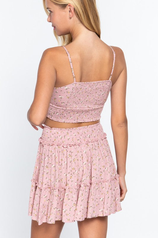Floral Smocked Skirt
