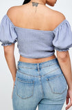 Smocked Back Crop Top