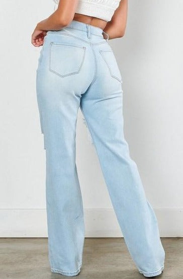 Distressed Wide Leg Jeans