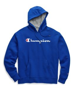 Men's Powerblend® Fleece Pullover Script Logo Hoodie front view